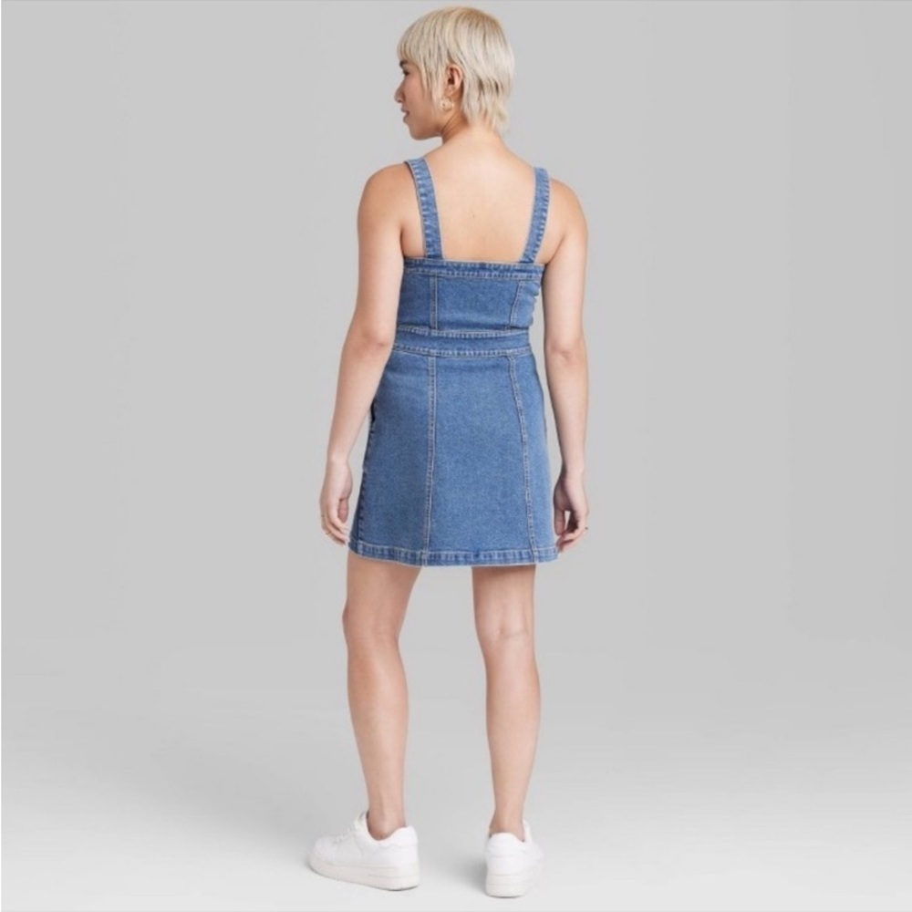 Denim Mini Pinafore - Medium Wash
Patchwork NWT N… - image 3